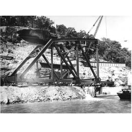 Building a bridge span on the Hawkesbury's southern shore