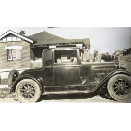 Perce Wood's car outside 6 Railway Parade, Thornleigh