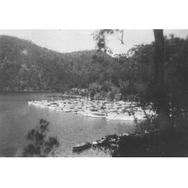 Boats moored at Crosslands on Berowra Creek in case of Japanese Invasion 1942