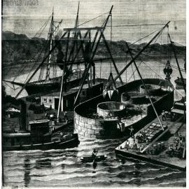 Sinking of a caisson of the First Hawkesbury River Railway Bridge