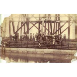 Work crew on the pontoon