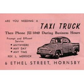 Rex Merrick's Taxi Truck's.