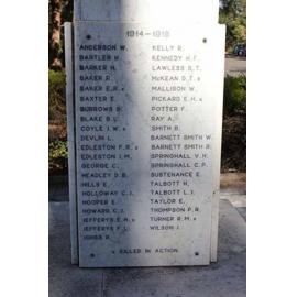 Berowra War Memorial -  World war One.