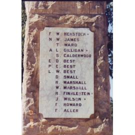 Galston War Memorial - World War One (rear panel)