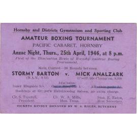 Boxing Tournament, Pacific Cabaret, Hornsby,1946