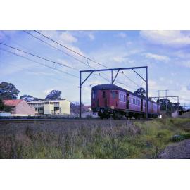 A 'Red Rattler' train north of Asquith Railway Station, 1963