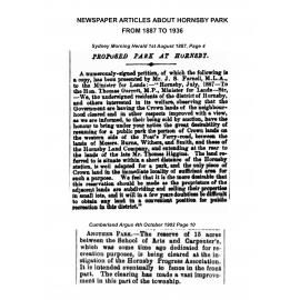 Hornsby Park, 1887 to 1936