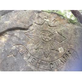 Irish Guards engraving on sandstone