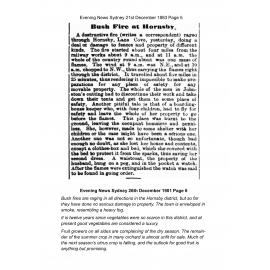 Hornsby Bushfires, 1883 - 2000