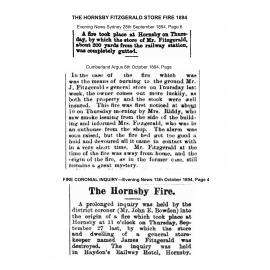 The Fitzgerald General Store Fire, Hornsby 1894
