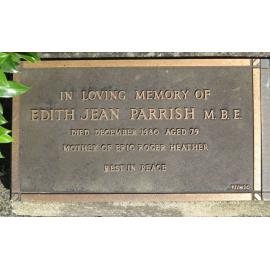 Headstone of Edith Parrish, Hornsby Shire Councillor