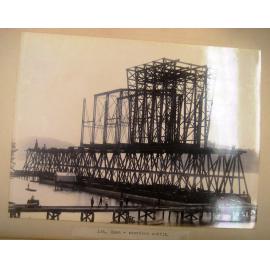 Erection of the first span of the First Hawkesbury River Railway Bridge