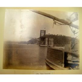 The 1st span about to be erected on the First Hawkesbury River Railway Bridge