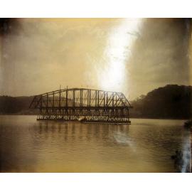 Floating a span towards the First Hawkesbury River Railway Bridge