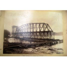 Span waiting a spring tide - First Hawkesbury River Railway Bridge