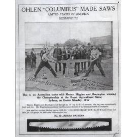 Advertisement featuring Ned Higgins and Ted Harrington