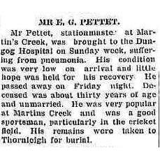 Report into the death of Ernest Pettet