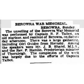 Berowra War Memorial 