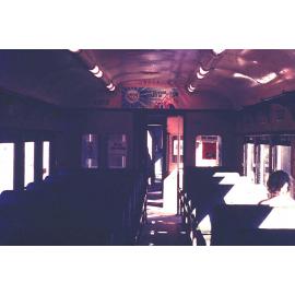 Inside a railway carriage at Normanhurst Station