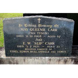 Headstone of Edwin Carr of Thornleigh