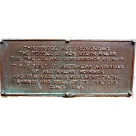 Hawkesbury River Road Bridge plaque