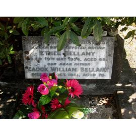 Headstone of Zadok and Ethel Bellamy