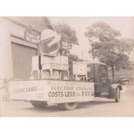 Hornsby Shire Council Electricity Department parade truck, 1940s