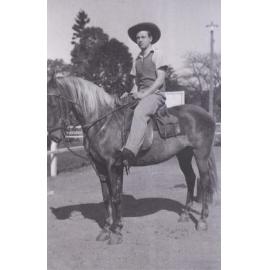 Instructor Gordon Delaney and Taffy at Jim Wilton's Riding School
