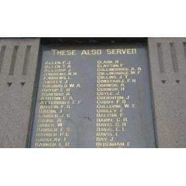 Hornsby War Memorial - World War 1 - These also served