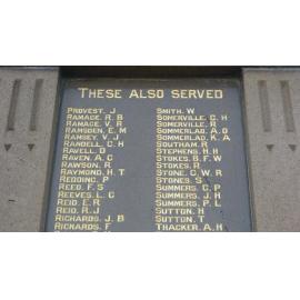 Hornsby War Memorial - World War 1 - These also served