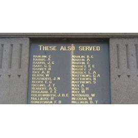 Hornsby War Memorial - World War 1 - These also served