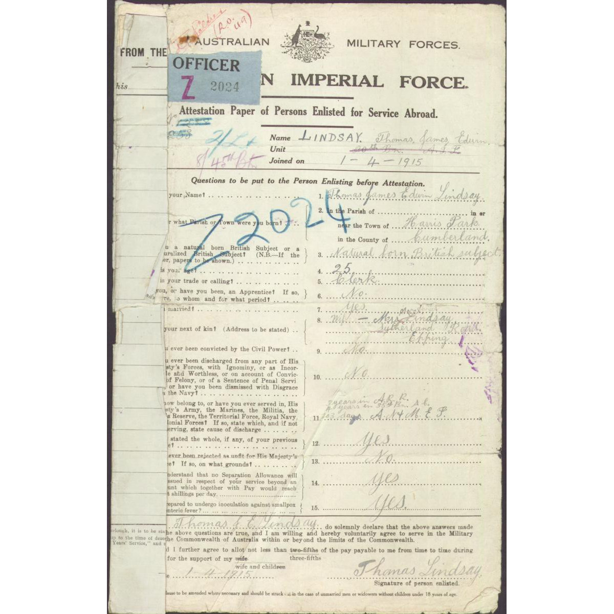 Thomas James Edwin Lindsay