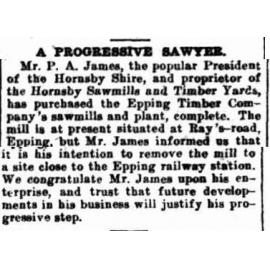 P.A. James Sawmill, Epping.