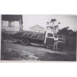Harold Jones, Stonemason with truck on Arthur St, Hornsby