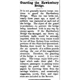 Berowra At War, World War One