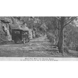 Bill Wall ascending Berowra Creek Road in his converted "bus" C.1930