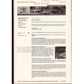 Hornsby Quarry Environment Report 2003-2004