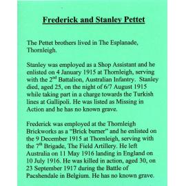 Frederick and Stanley Pettet.