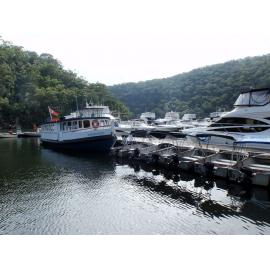 Macquarie Princess moored at Berowra Waters