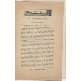 Who discovered Tahiti? - George Collingridge