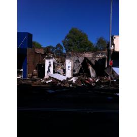 Blown up stores, Peats Ferry Road, Hornsby