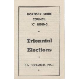 Hornsby Shire Council Triennial Elections. 5th December 1953