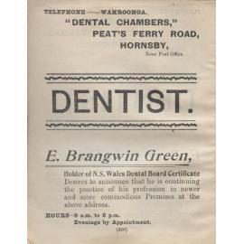 E. Brangwin Green, Dentist, Hornsby
