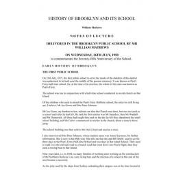 History of Brooklyn and its School