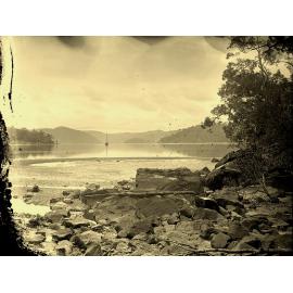 View across the Hawkesbury River to Bar Island in the distance