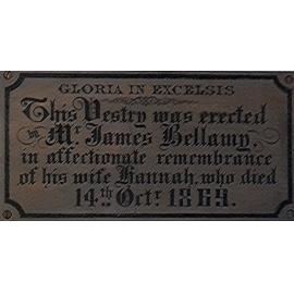 Memorial plaque for Hannah Bellamy