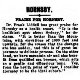 Praise for Hornsby - Dr Frank Liddell