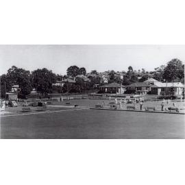 Greens at Pennant Hills Bowling Club - looking across to Willis Avenue.