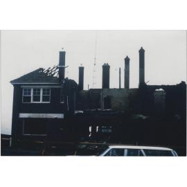 Petrol tanker fire at the Hornsby Fire Station, 1971