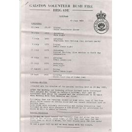 Galston Volunteer Bush Fire Brigade Circular 10 June 1982